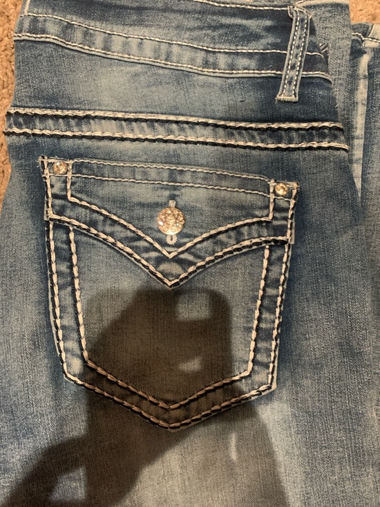 Disclosure Denim - Women’s Light Blue Boot Cut Jeans with Embellished Pocket
